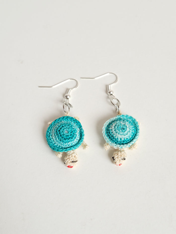 Turtle crocheted earrings