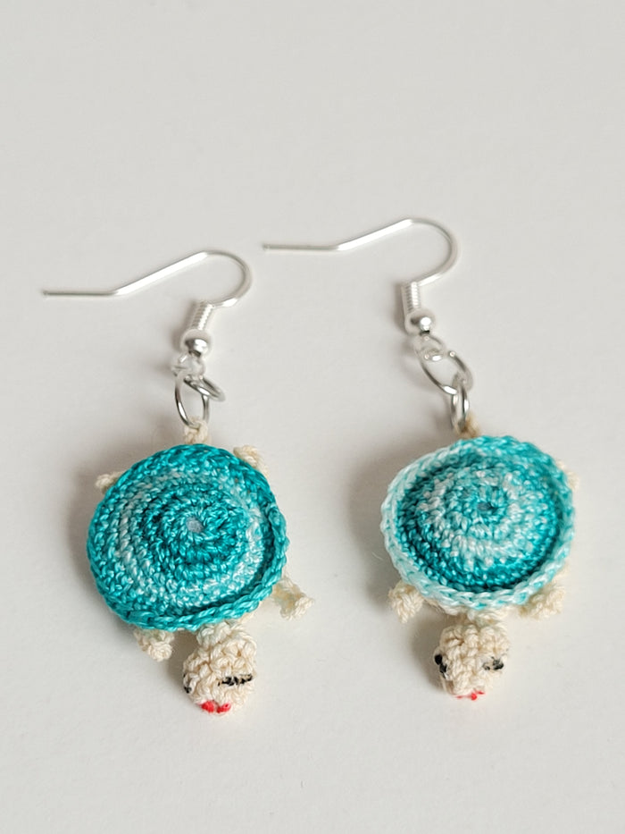 Turtle crocheted earrings