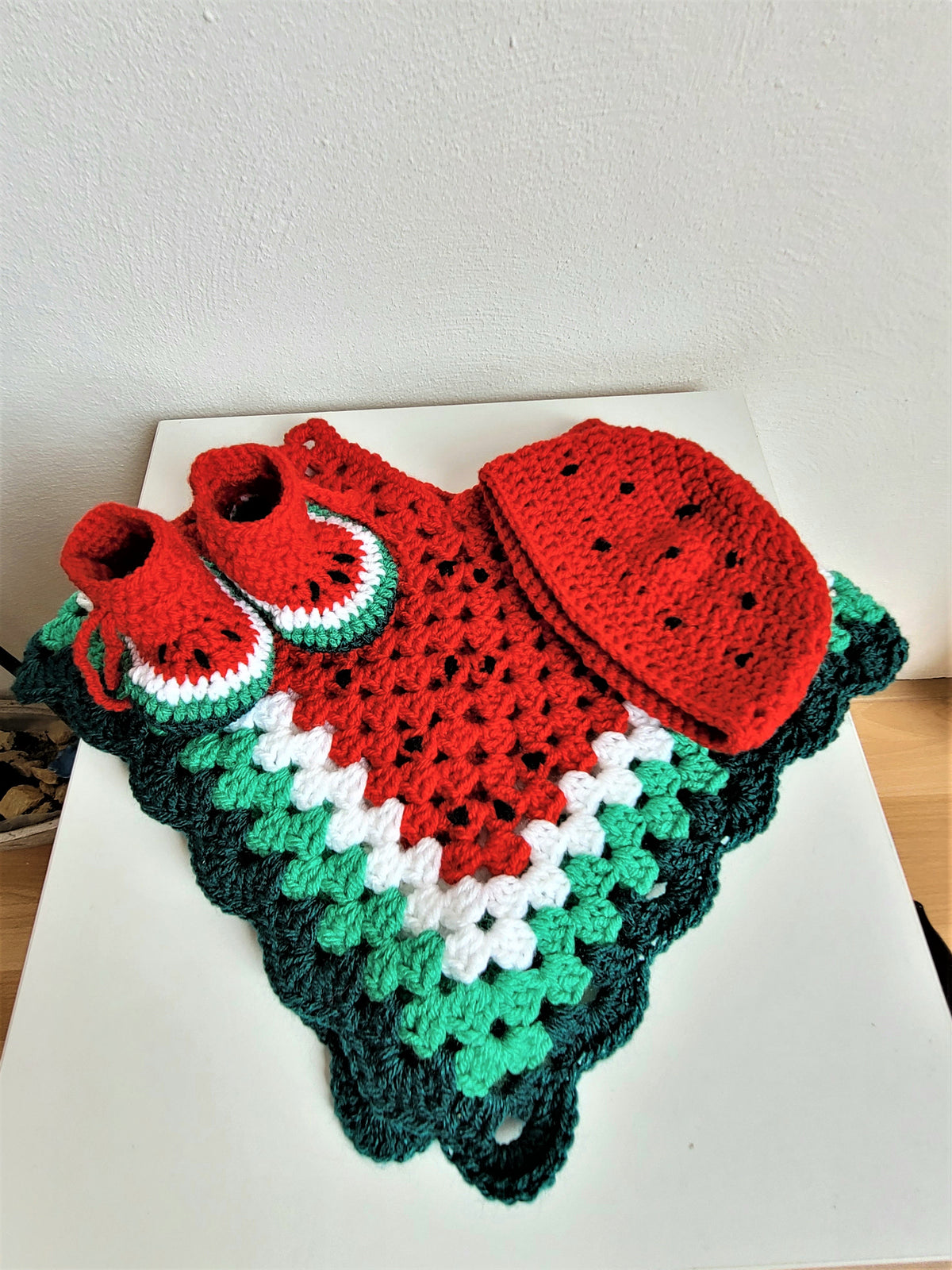 Watermelon poncho set