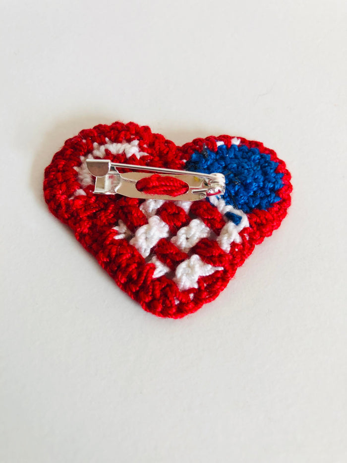 American Flag Heart Pin