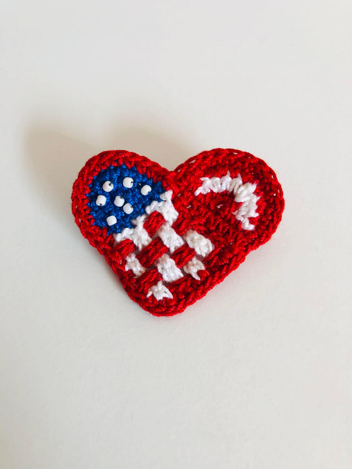 American Flag Heart Pin