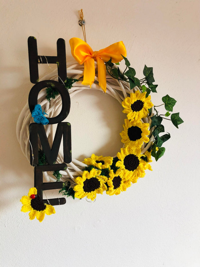 Sunflowers wreath (with lights)