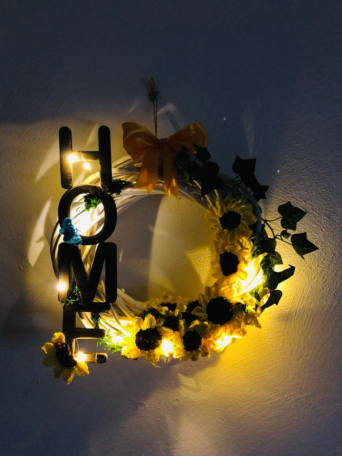 Sunflowers wreath (with lights)