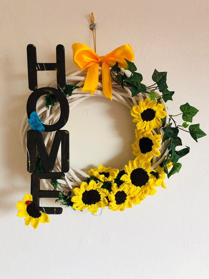 Sunflowers wreath (with lights)