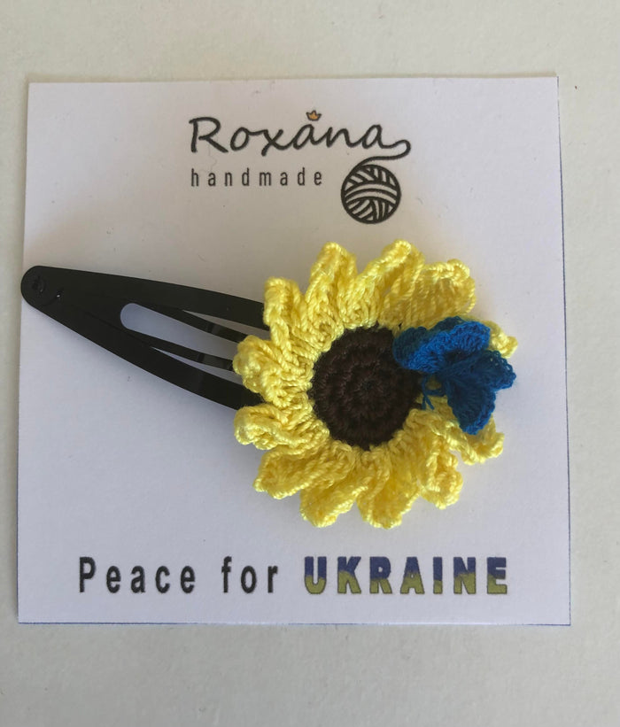 Sun flower butterfly hair pin