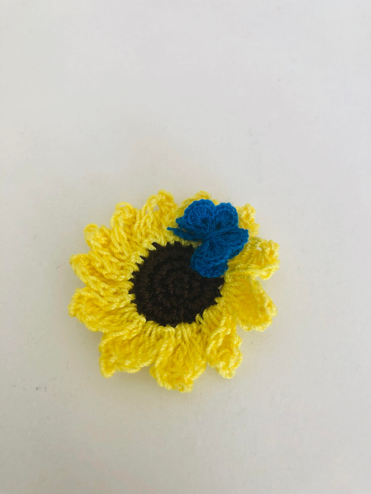 Sunflower butterfly pin