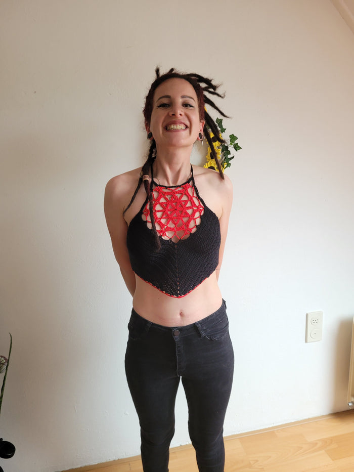 Goth Flower of Life crochet top