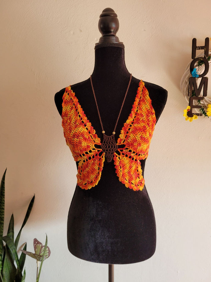 Orange Print Butterfly top